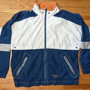 Lg 90's Vintage Addidas Open Zip Up windbreaker track jacket tennis 1990s